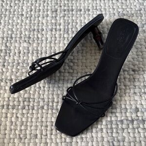 Gucci Black Strappy Bamboo Heels